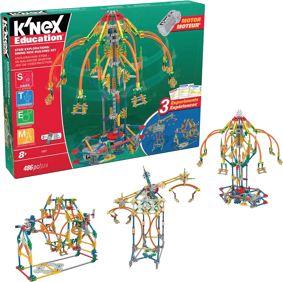 Basic Fun K'NEX Education - STEM Explorations: Swing Ride Building Set, 2 pieces