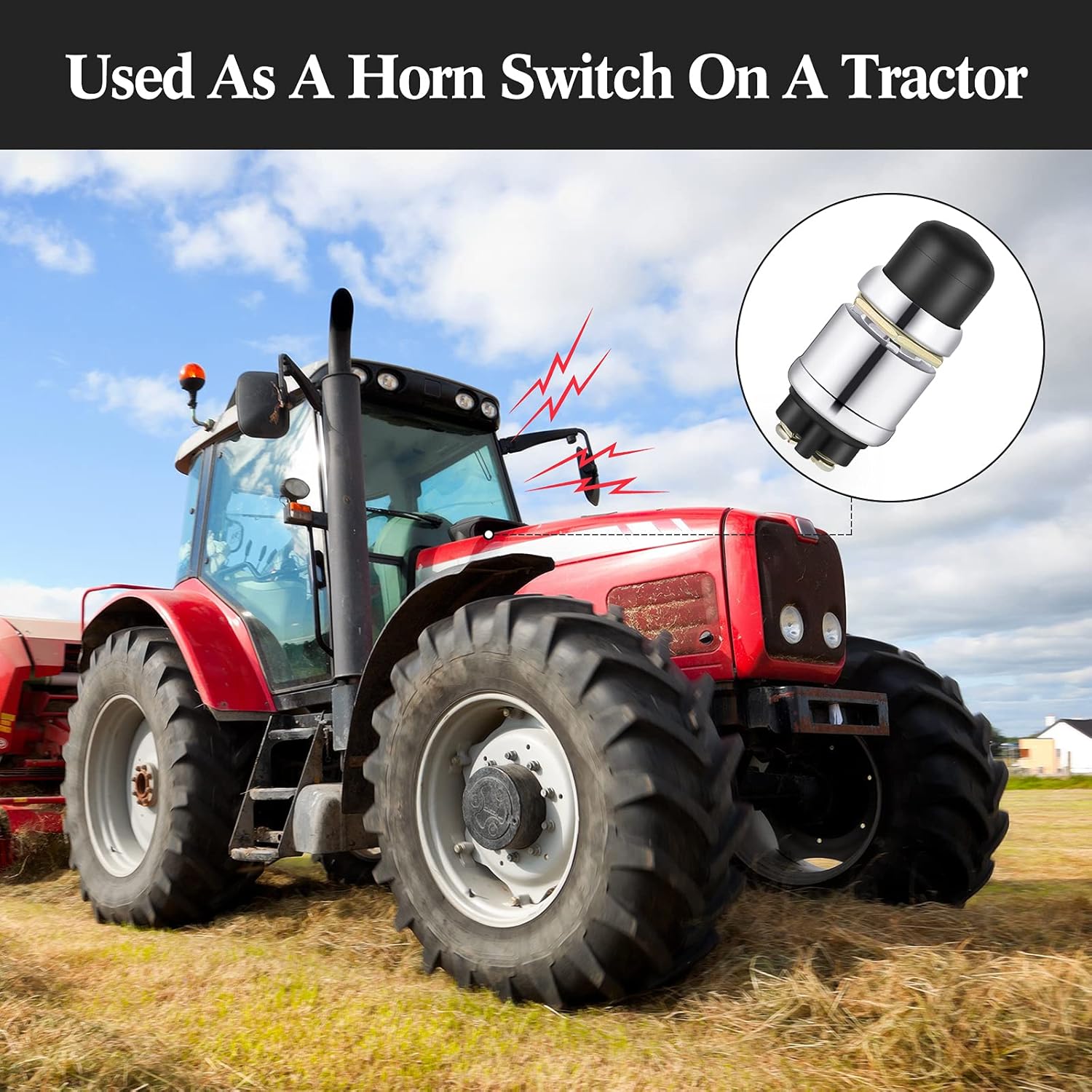 Engine Start Push Button Momentary 12V and 24V Waterproof Push Button Switch Push to Start Button Start Switch for Car Marine Boat Truck Lawn Tractor (Black, 2 Pieces) : Industrial & Scientific