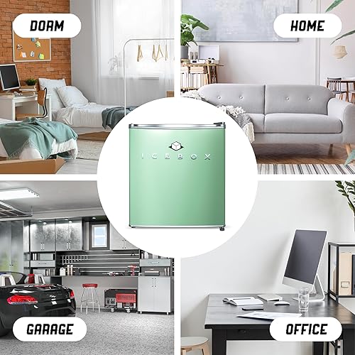 Miniatura 5 de ICEBOX Refrigerador compacto de 1.7 pies cúbicos, refrigerador pequeño certificado ENERGY STAR, mini refrigerador de una sola puerta con