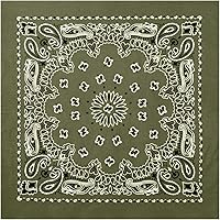 Rothco Trainmen Paisley Bandana Extra Large 27x27 Inch Olive Drab - Versatile 100% Cotton Multi-Use Scarf Headband