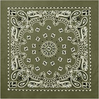 Rothco Trainmen Paisley Bandana Extra Large 27x27 Inch Olive Drab - Versatile 100% Cotton Multi-Use Scarf Headband