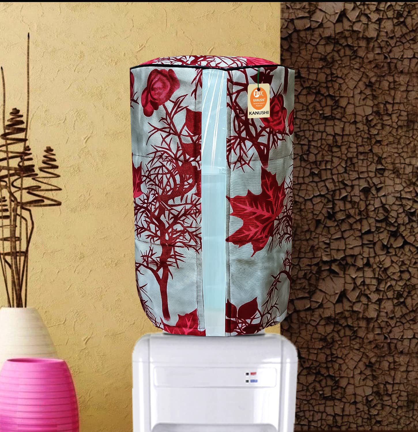 KANUSHI Industries® Water Dispenser Bottle Cover with Water Level Indication 20 L (Maroon) (WD