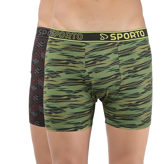 sporto Cotton Printed Trunks for Men's Combo Pack of 2 (Colour and Print May Vary)