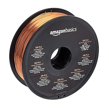 Amazon Basics 3D Printer Filament, 1.75 mm, 1 kg Spool 2.2 lbs, Silk Copper