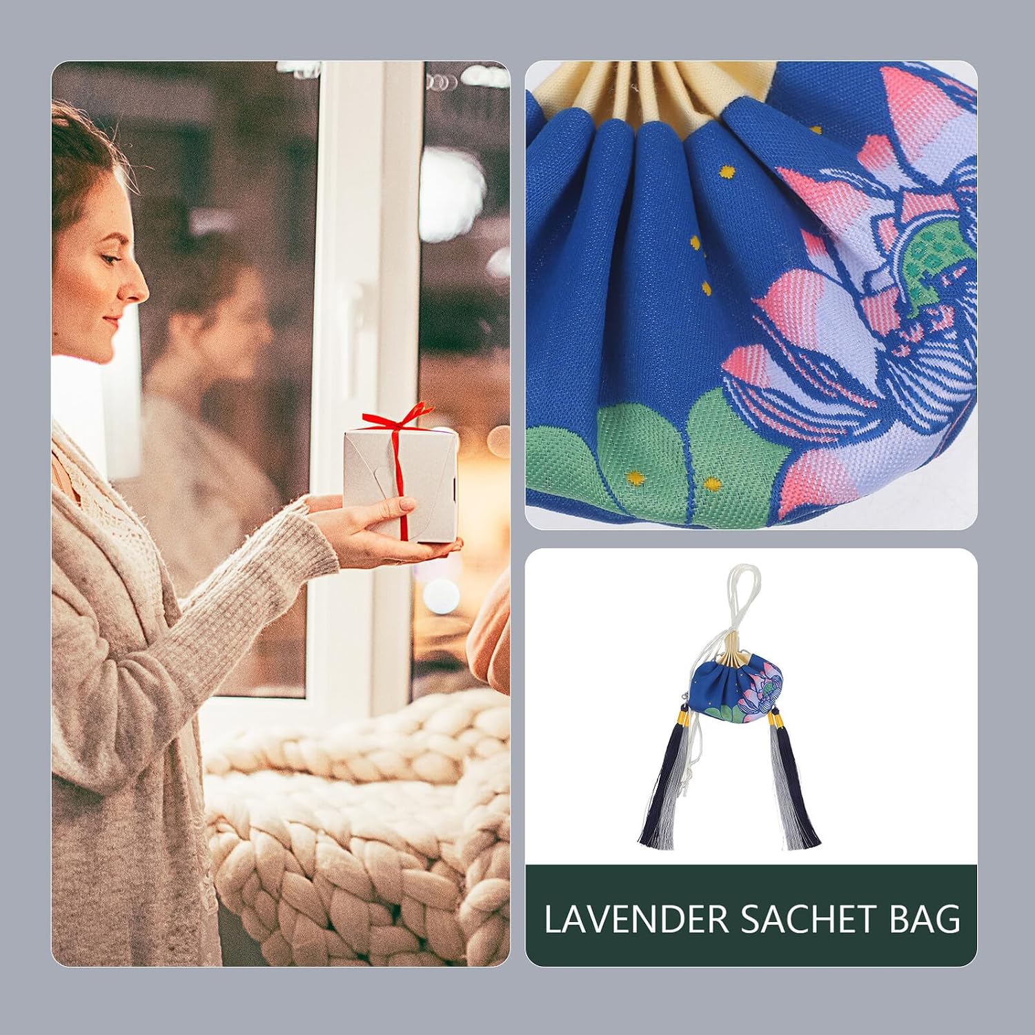 Sachet Pendant Bag Refillable Empty Perfume Sachets Storage Bags for Lavender with Drawstring for Home and Car Fragrance Set