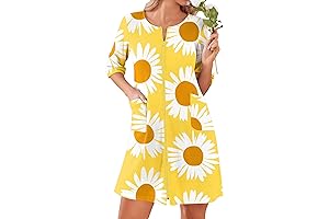 Lightweight Bathobe Knee Length Housecoat with Pockets (S-3XL)