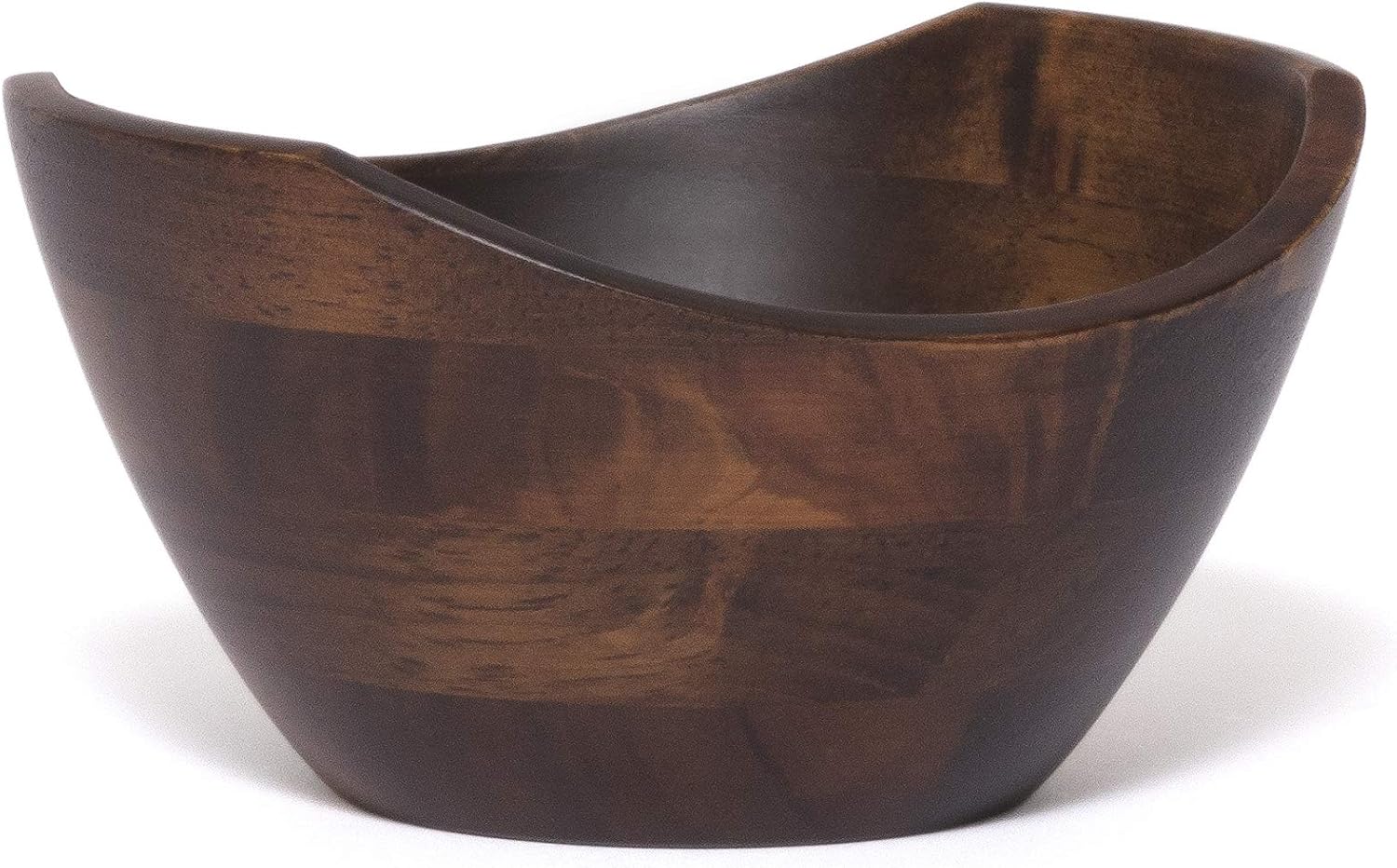 Lipper International Set of 4 Walnut Finish Small Wavy Rim Bowls