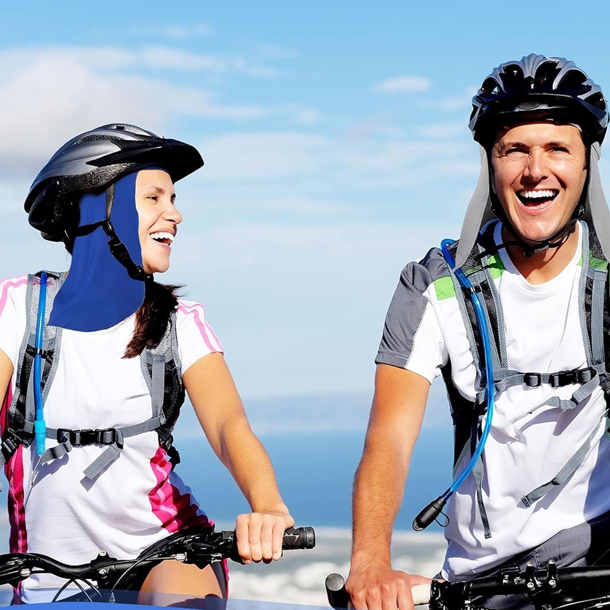 3 Pièces Bonnet de Protection du Cou Course à Pied Cyclisme, Protection Solaire, Respirant Cap sous Casque, Doublure de Casque avec Protège Nuque, pour Hommes et Femmes Cyclisme, Sport de Plein air