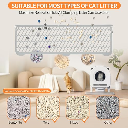 Miniatura 6 de Caja de arena autolimpiante, caja de arena automática para gatos de 68 L para múltiples gatos, robot con doble protección de seguridad, control de