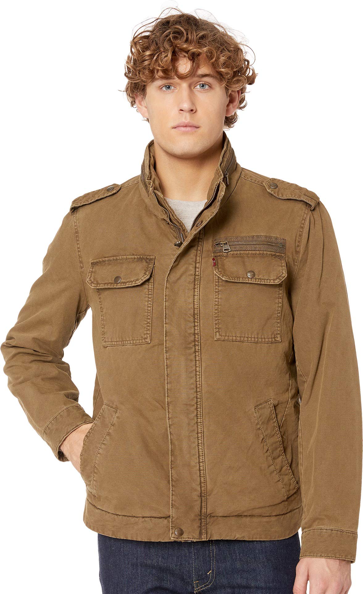 LEVI'S Men's Washed Cotton Military Jacket (Regular &amp; Big &amp; Tall Sizes)