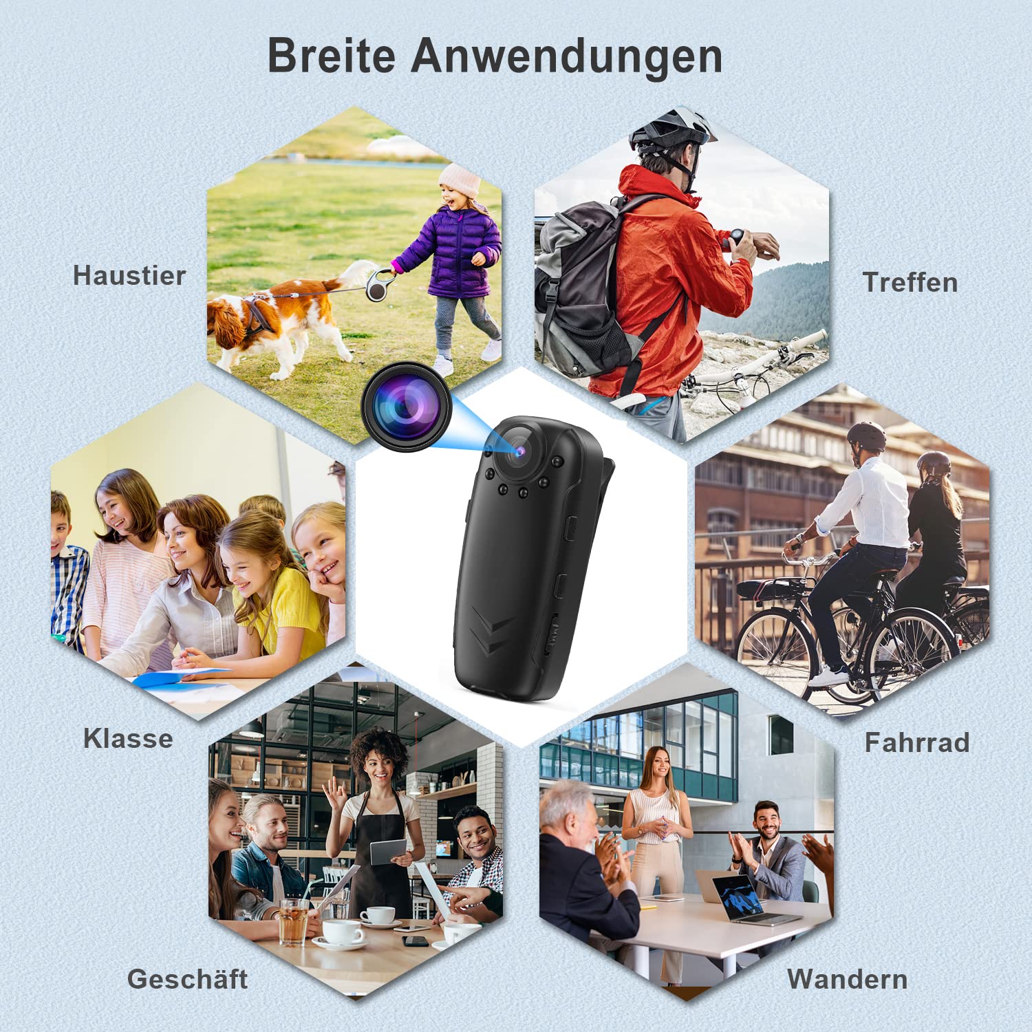 TDW Kleine Kamera ohne WLAN, HD 1080P Mini Überwachungskamera mit 32G Speicherkarte Aufzeichnung Kleine Kamera mit Bewegungserkennung Nachtsicht Body Cam für Innen Aussen Überwachung