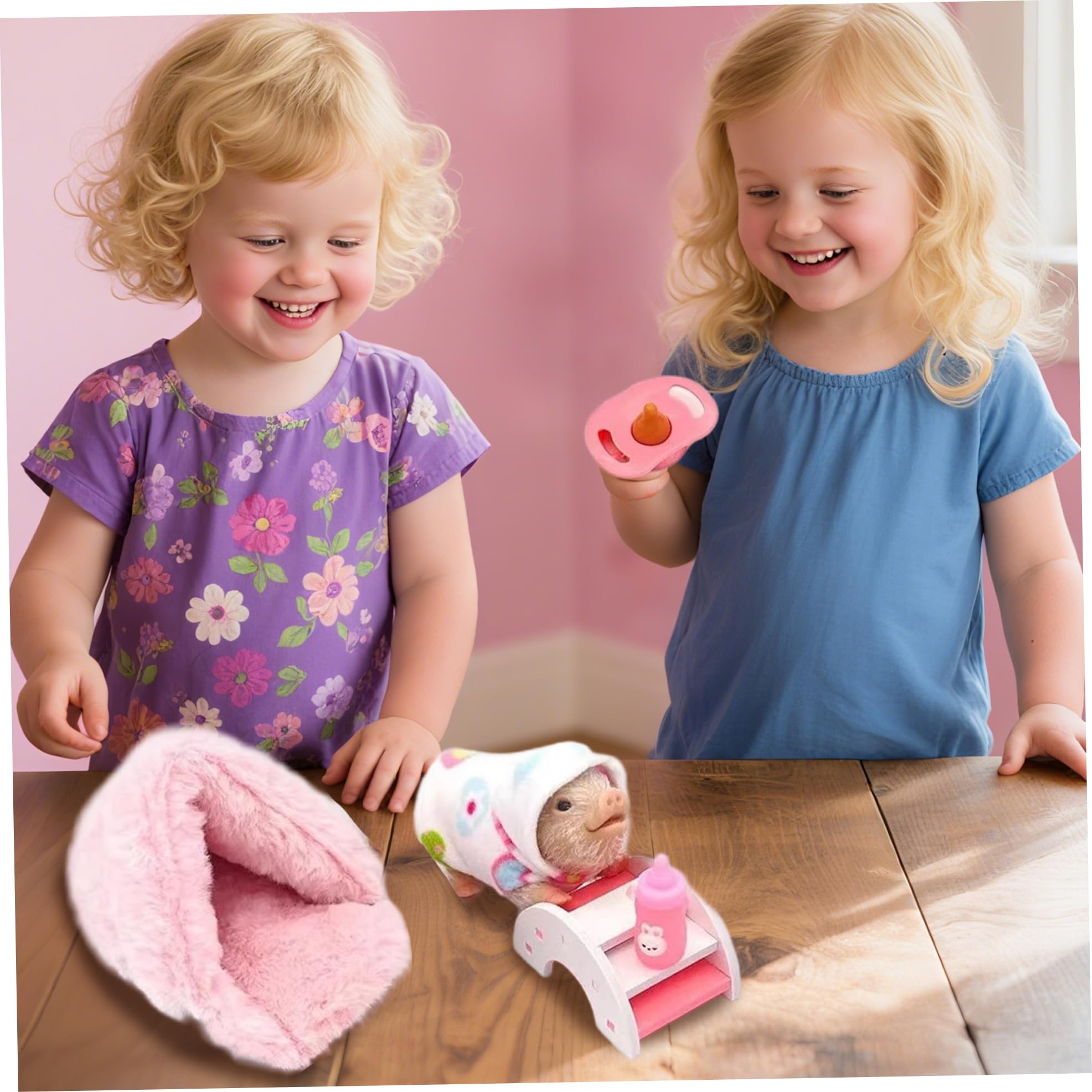 Juguete de cerdo de silicona, figura de animal de cerdito realista de 5 pulgadas con juego, juguete de animal de granja de simulación suave para niños, niños pequeños, niñas, juego educativo de
