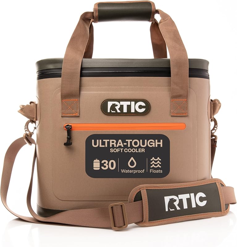 RTIC 30 Can Ultra-Tough Soft Cooler Waterproof | Insulated Soft Cooler Bag for Ice, Lunch, Beach, Drinks, Travel, Camping, Picnic, Car and Hiking, Floating, Leakproof
