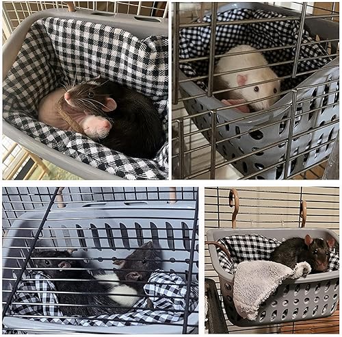 Miniatura 6 de JWShang Hamaca para Ratas para Jaula, Cesta Colgante a Prueba de Masticación con Ganchos Resistentes, Accesorios para Jaula de Mascotas, Hamaca