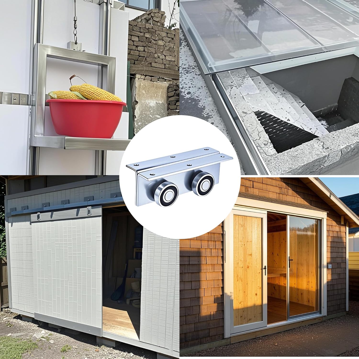 4 Wheel Heavy Duty Trolley Assembly Roller for Barn Doors or Shed Sliding Doors, Compatible with 1-5/8" Wide or All 1-5/8" or Taller Strut Channel (4 Packs)