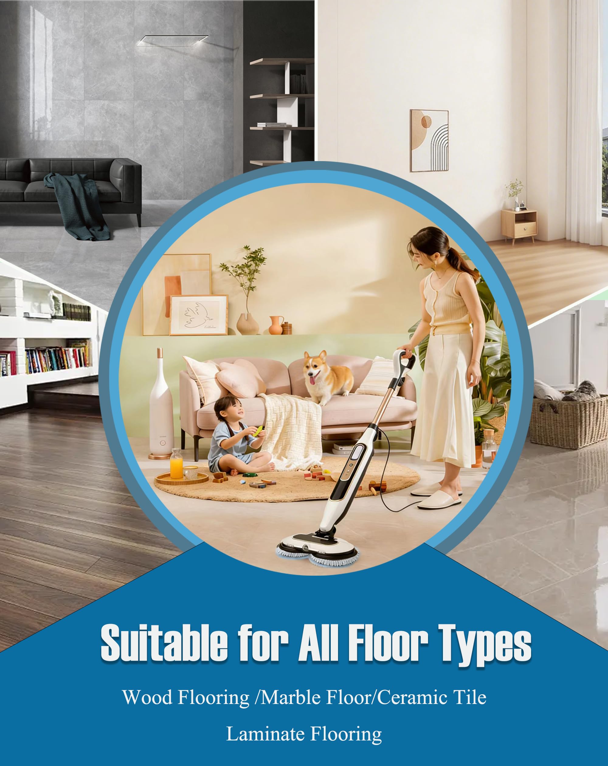 Confezione da 4 panni rotanti per scopa a vapore – compatibili con Shark Steam Mop S8201, S7001, S8001, S7201, S7000, S7020, S7000AMZ, S7005, S7000C, lavabili, riutilizzabili, pulizia profonda e