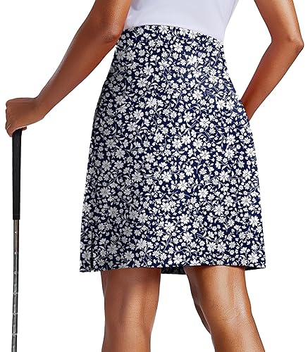 PINSPARK 20" Skorts for Woman Knee Length UPF 50+ Golf