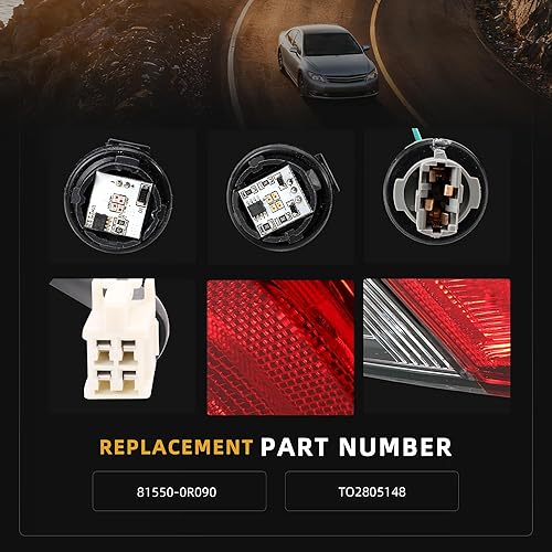 Miniatura 4 de Conjunto de luz trasera LED, luz de freno exterior del lado derecho del pasajero, para Toyota RAV4 2019 2020 2021, Reemplazo # 81550-0R090, TO2805148