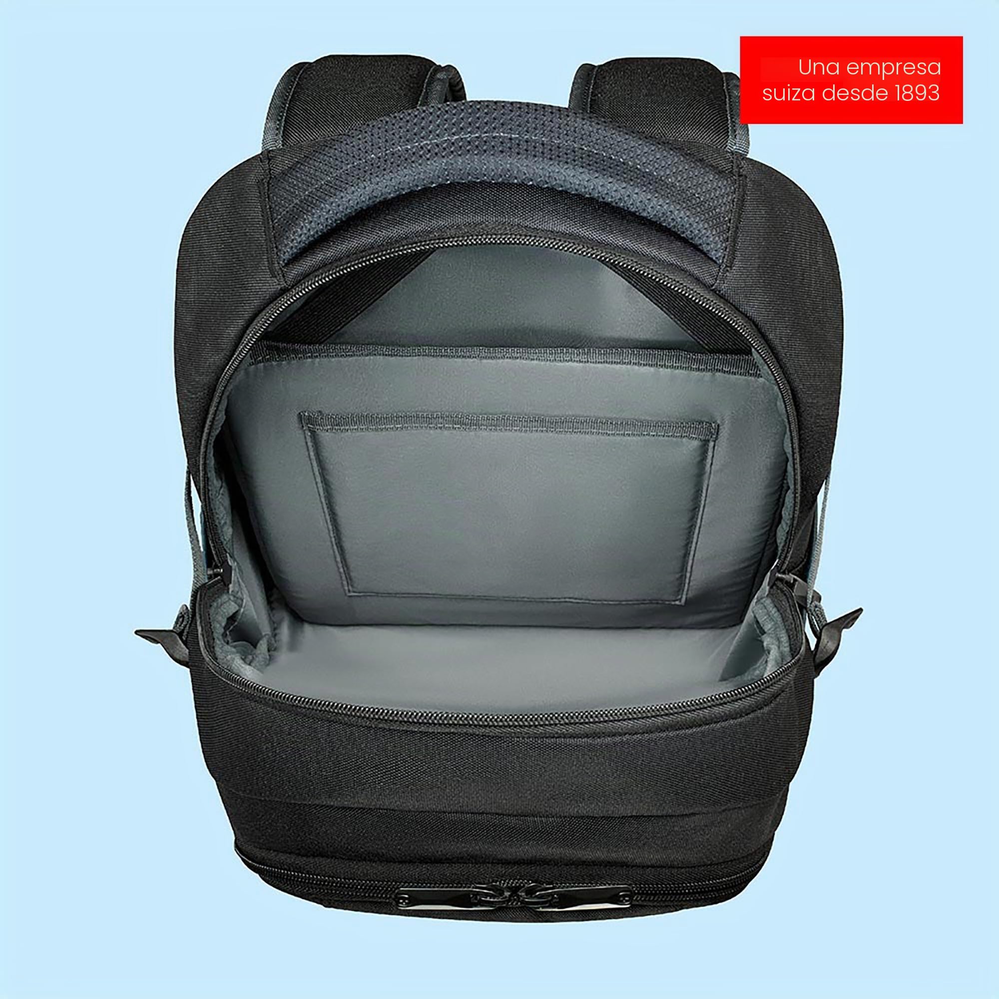Wenger Ryde Mochila para portátil con compartimento para tableta, portátil de hasta 16", tableta de hasta 10", organizador de artículos, 24 l, oficina viajes negocios universidad, negro, 612567