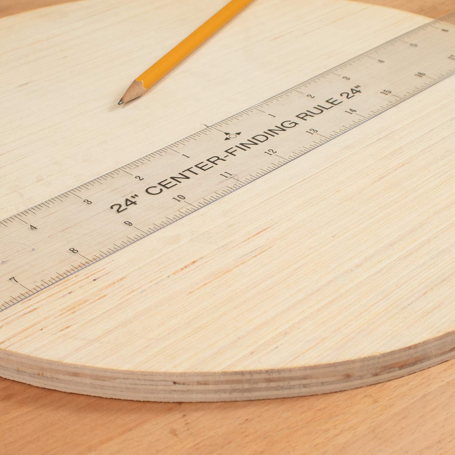 Clear Flex Center Finding Ruler, Ideal for Woodworking, Arts, Crafts, Scrapbooking, Carpentry, Frame Hanging, School Projects, Sewing, Quilts and General Home Use … (24" Ruler)