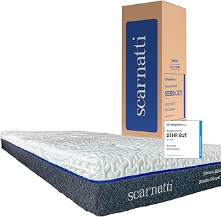 Scarnatti HighComfort Kaltschaummatratze 90x200 cm – 18 cm Hoch, 7-Zonen Memory Foam & Cool-Gel, mit Grüntee- & Bambuskohle-Infusion, H3–H4, Anti-Partner-Störung (Höhe 18 cm, 90 x 200 cm)