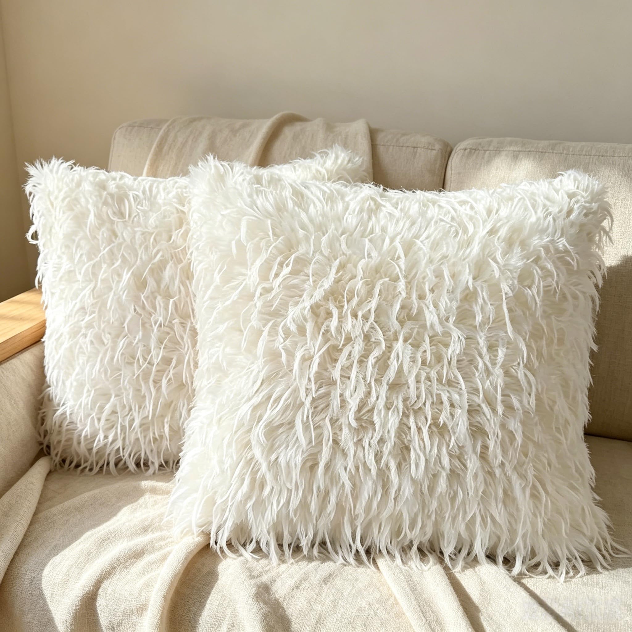 OYIMUA 2er Set Deko Kissenbezug 50x50 Flauschig Kissenbezüge
