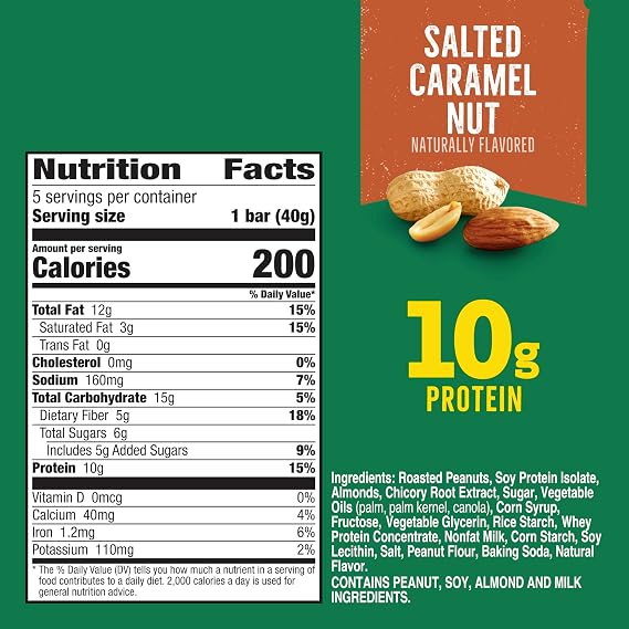 Nature Valley Salted Caramel Nut Chewy Bars, Gluten Free, 20 ct