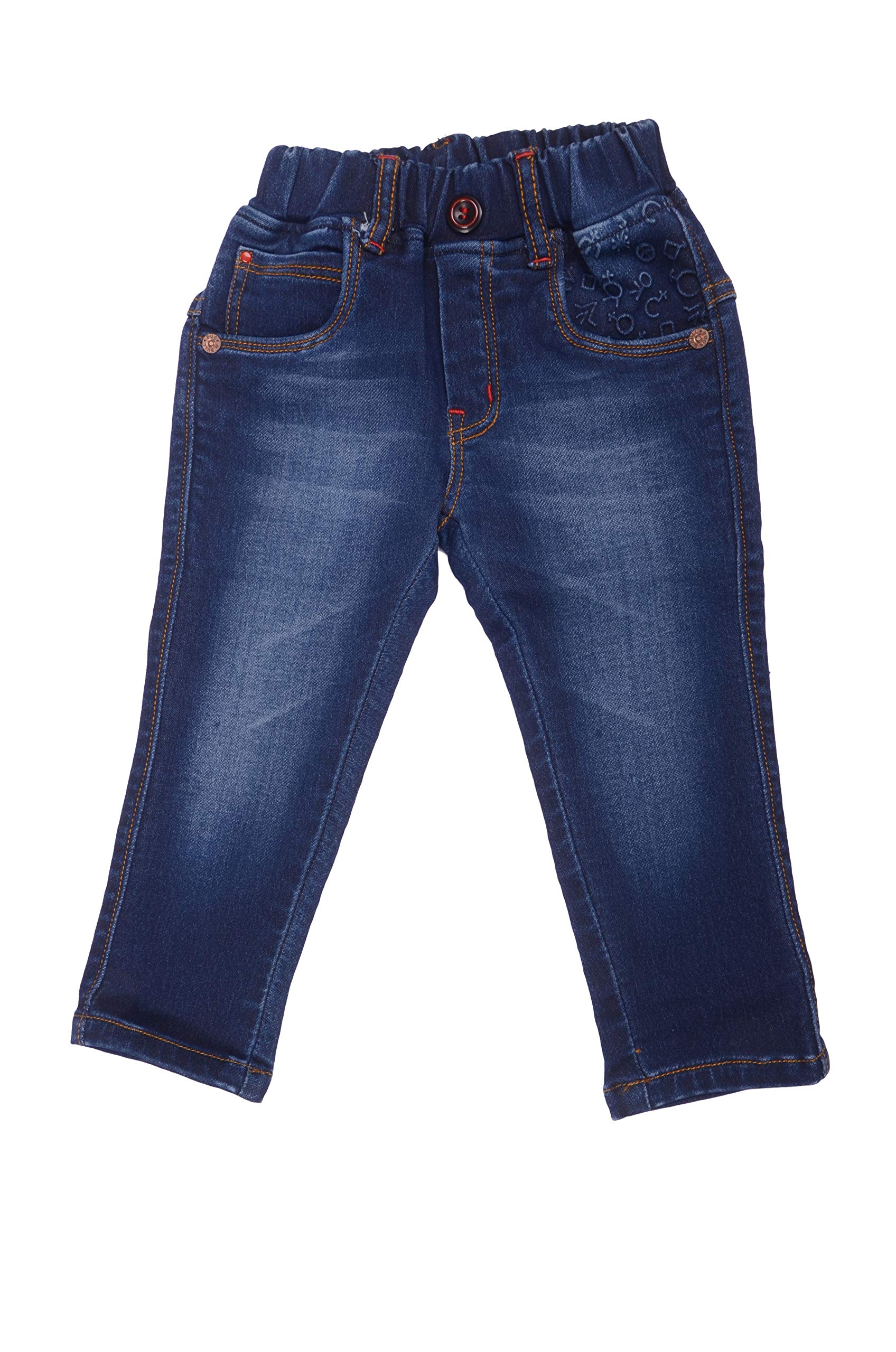 BUCK & BULL BOY Jeans for Kids Comfort FIT Denim Pants with Embossed Design Pocket with Golden Thread Stitch