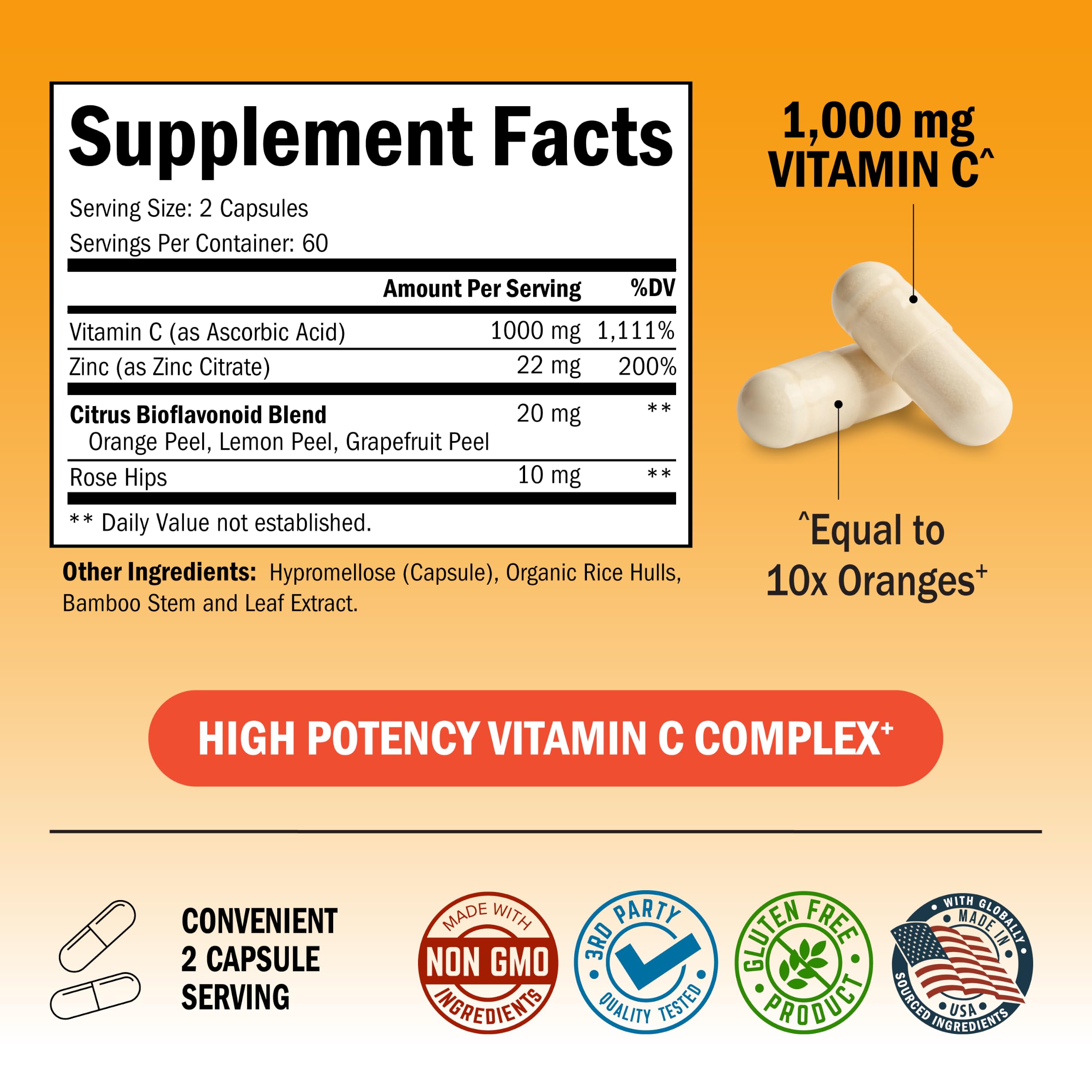BioSchwartz Vitamin C Complex Supplement - Vitamin C 1000mg Capsules — Amazon image 3