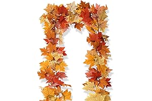 2pc Fall Leaf Garland 6.5ft/Piece Fall Maple Leaves Garland for Decor