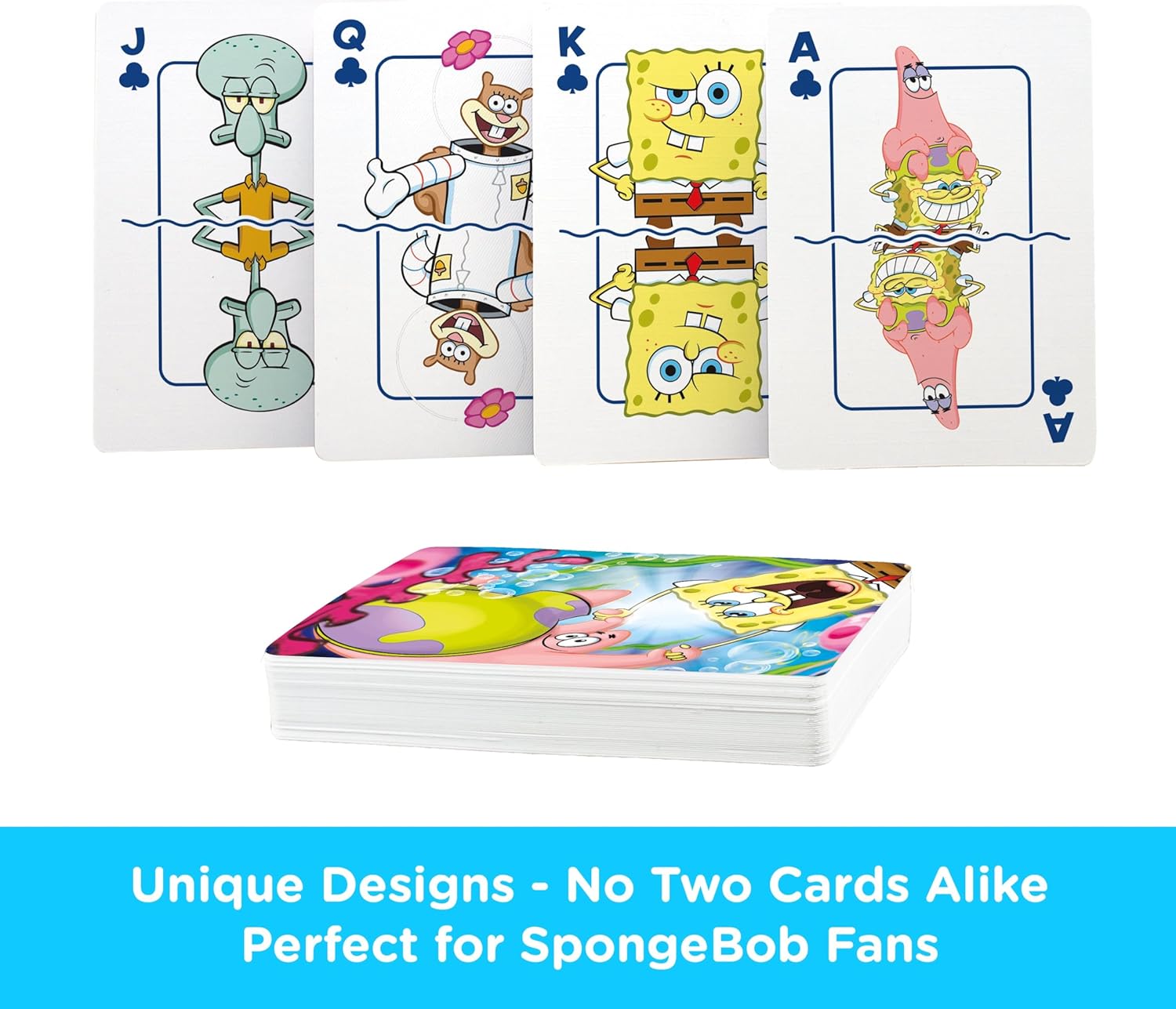 AQUARIUS SpongeBob Playing Cards - SpongeBob SquarePants Cast Deck of Cards for Your Favorite Card Games - Officially Licensed SpongeBob Merchandise & Collectibles - Poker Size