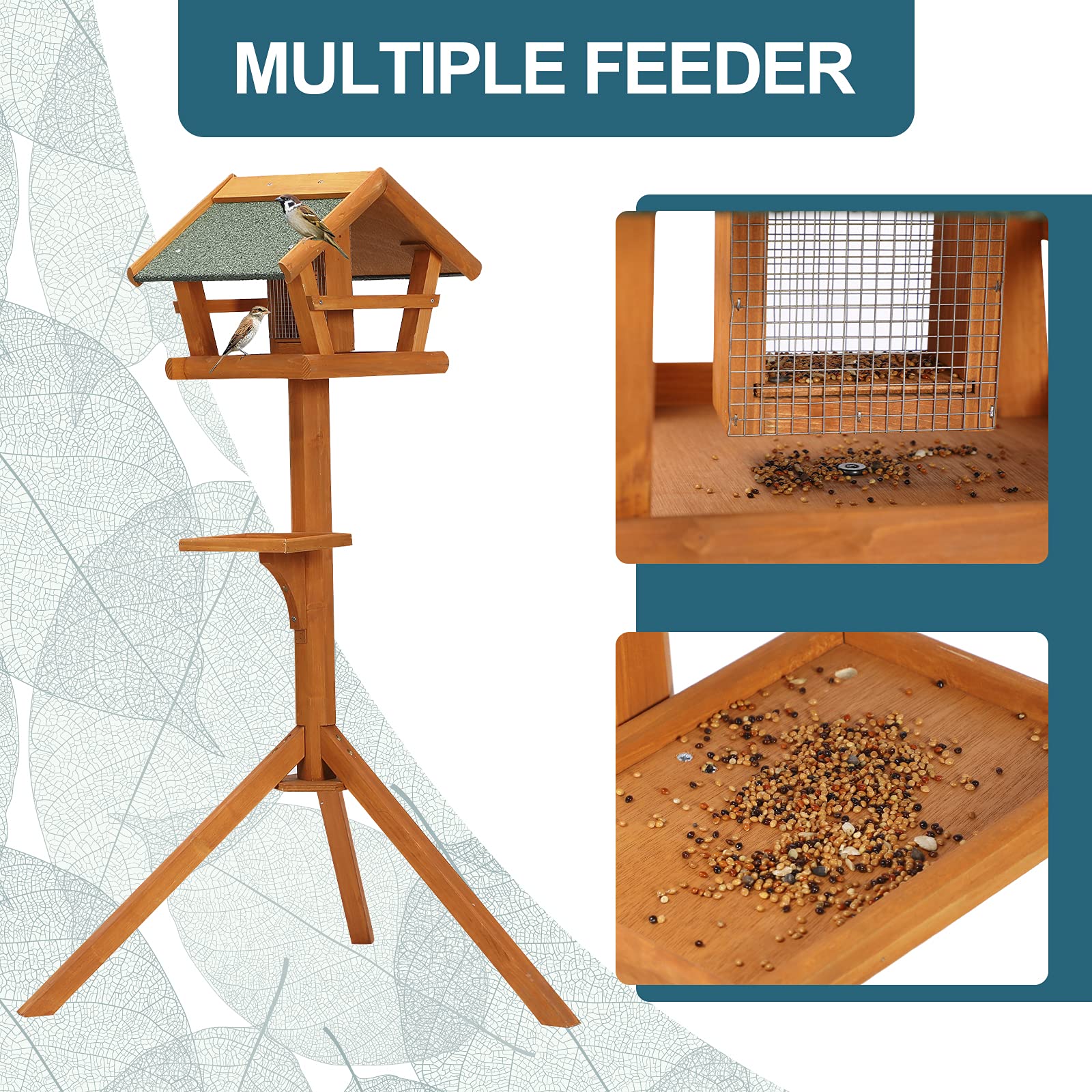 Buy Petsfit Bird Tables for The Garden,Easy to Assemble Wooden Bird