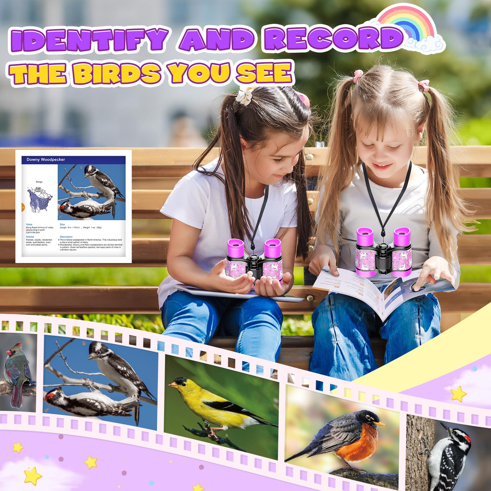 Dromlag Regalo Bambino 4-8 Anni,Binocolo Bambini Giochi Bambini 5-8 Anni Unicorno Bambina Regalo Telescopio Bambini Cannocchiale Bambini 4 5 6 7 8 Anni Maschio