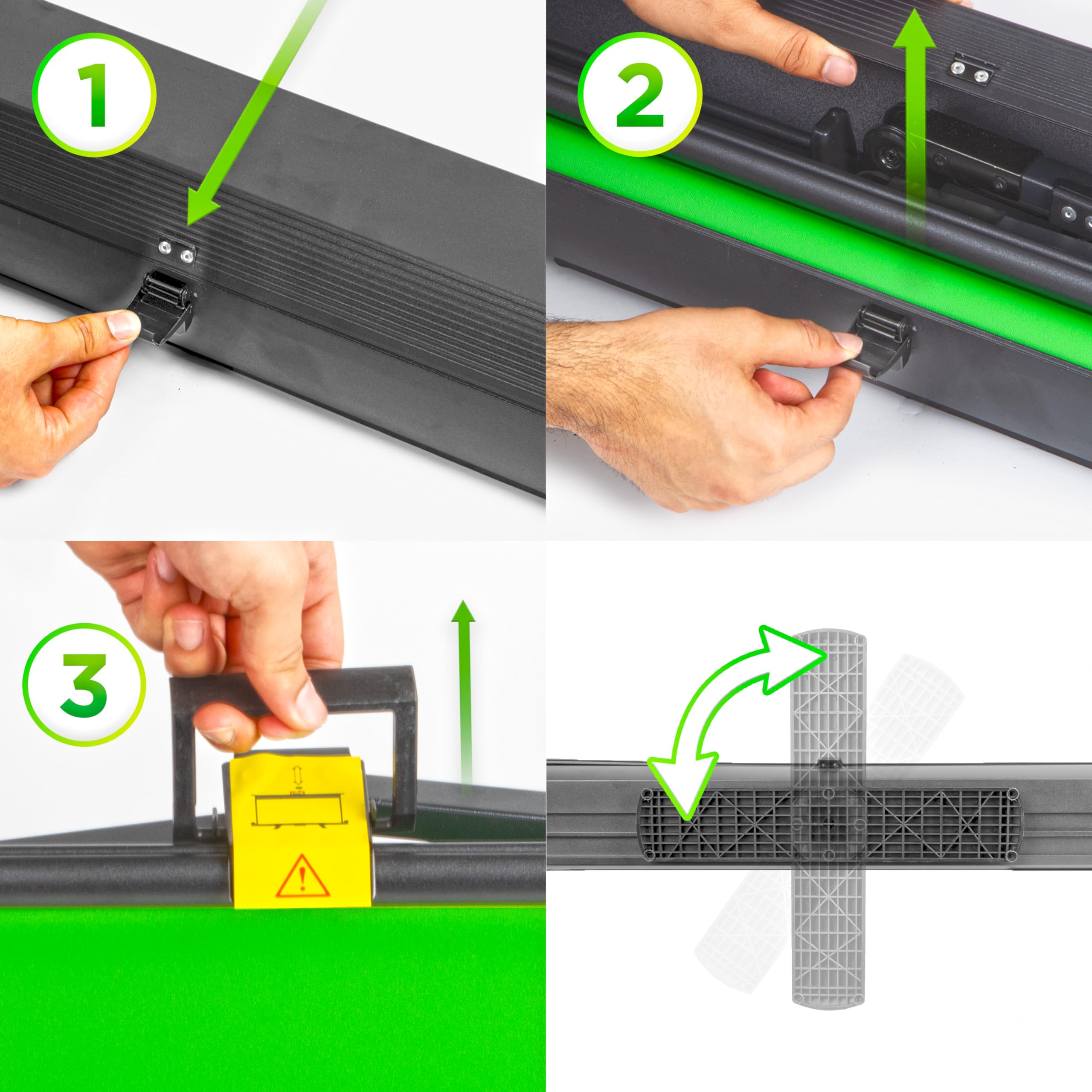 Duronic FPS15 GN Fond Vert 150 x 130 cm Décor pour Filmer des vidéos