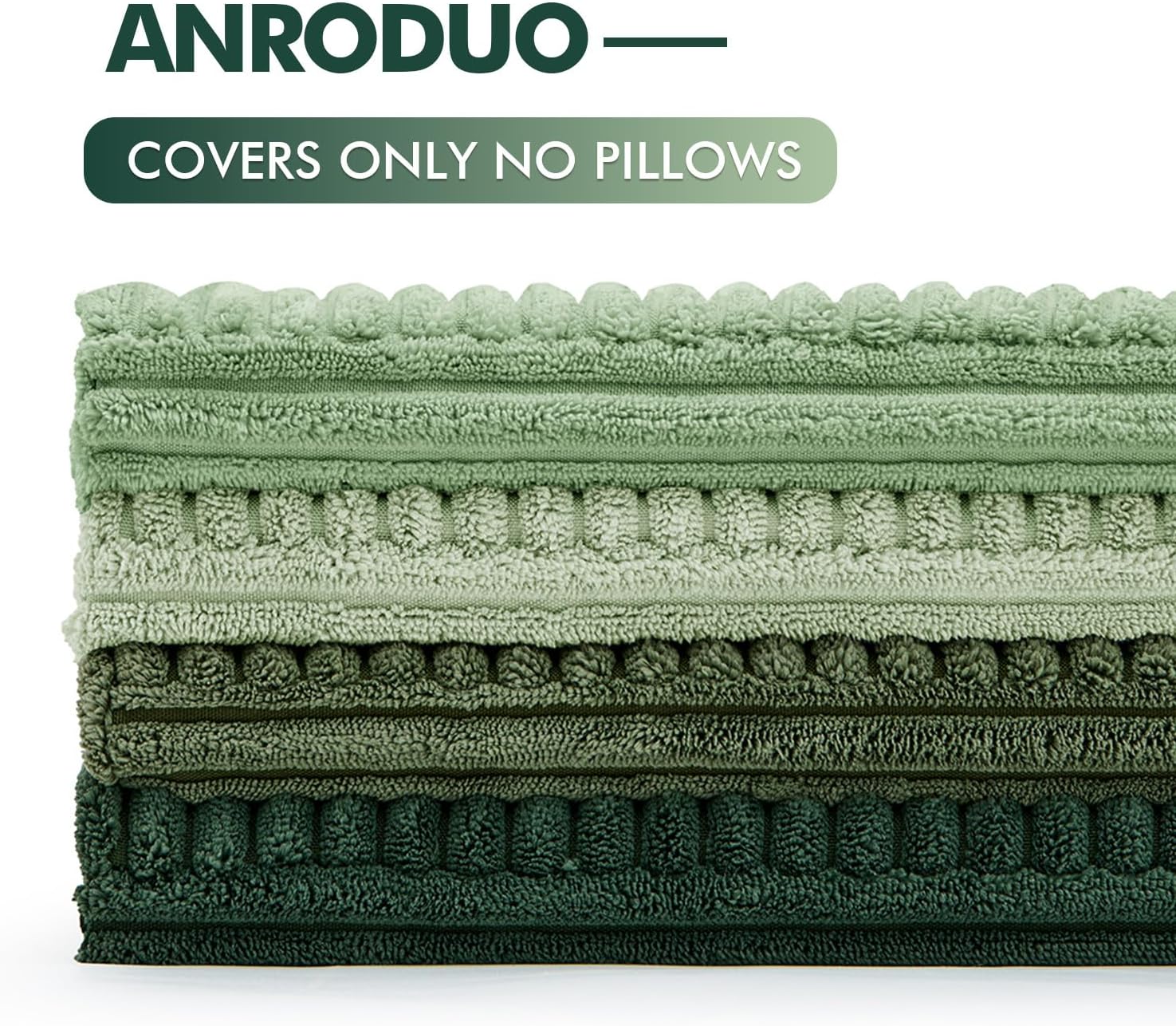 ANRODUO Pack of 4 Decorative Throw Pillows for Couch Forest Green 24x24 Inch Boho Cozy Soft Corduroy Cushion Covers Farmhouse Accent Pillowcases for Mid Century Modern Spring Home Decor Living Room