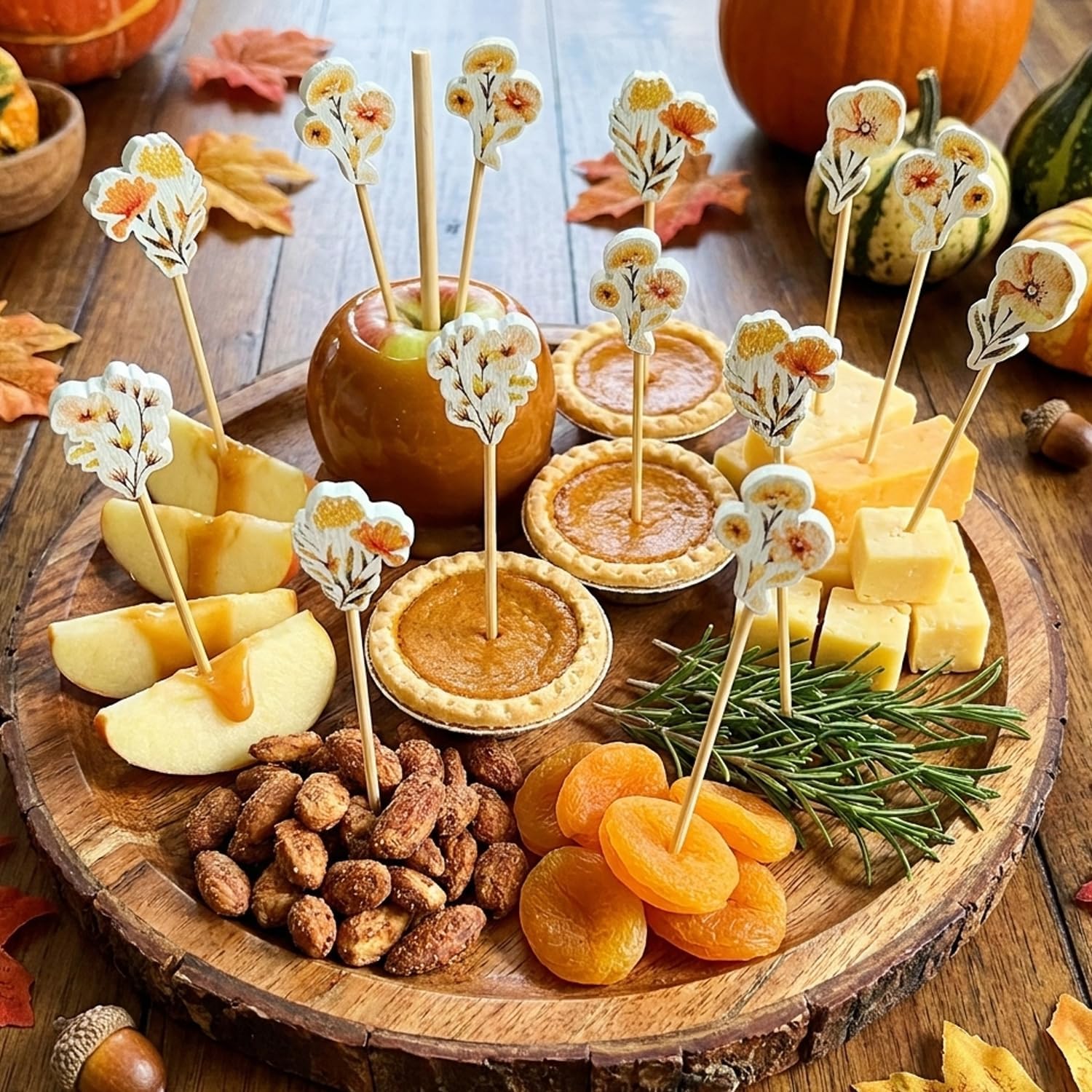 200pcs Wildflower Cocktail Picks Fall Party Toothpicks Appetizers Skewers