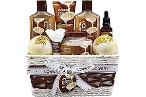 Bath and Body Gift Basket 9 Piece His and Hers Vanilla Coconut Spa Set
