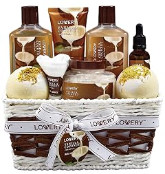 Gifts For Women Gift Basket for Women 9 Piece Set of Vanilla Coconut Home Spa Set Luxurious Gifts