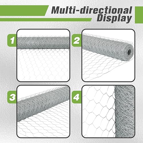 Miniatura 9 de Malla de alambre de pollo Malla de alambre galvanizada hexagonal para jardín de aves de corral que cerca la barrera 4FTx150FT