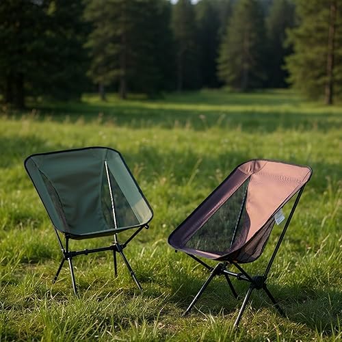 Miniatura 2 de Silla de camping plegable esencial ligera y portátil, resistente con marco X, capacidad de 264.6 lbs, plegable con bolsa de transporte,