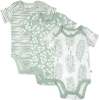 HonestBaby unisex-baby Multipack Short Sleeve Bodysuits One-piece 100% Organic Cotton for Infant Baby Boys, Girls, Unisex Price In India