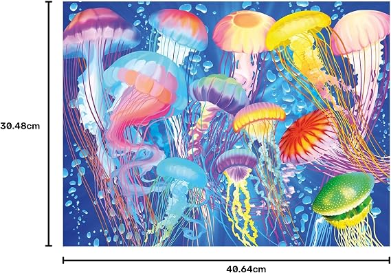3D LiveLife Lenticular Pictures - Jelly Jiggle from Deluxebase. A3 Unframed Deep 3D Effect Animal Wall Art for Living Room, Bedroom or Kitchen. Unique Jellyfish Print Poster for Home Decor.