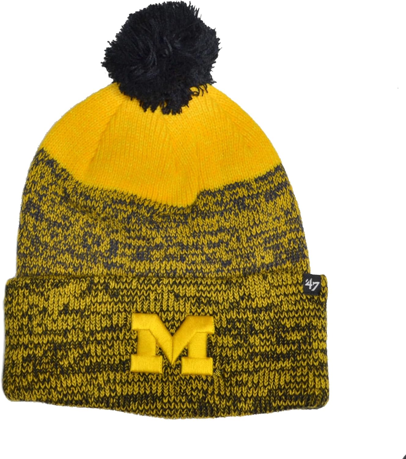 47 Brand Static Cuff Beanie Hat with POM POM - NCAA Premium Cuffed Winter Knit Cap