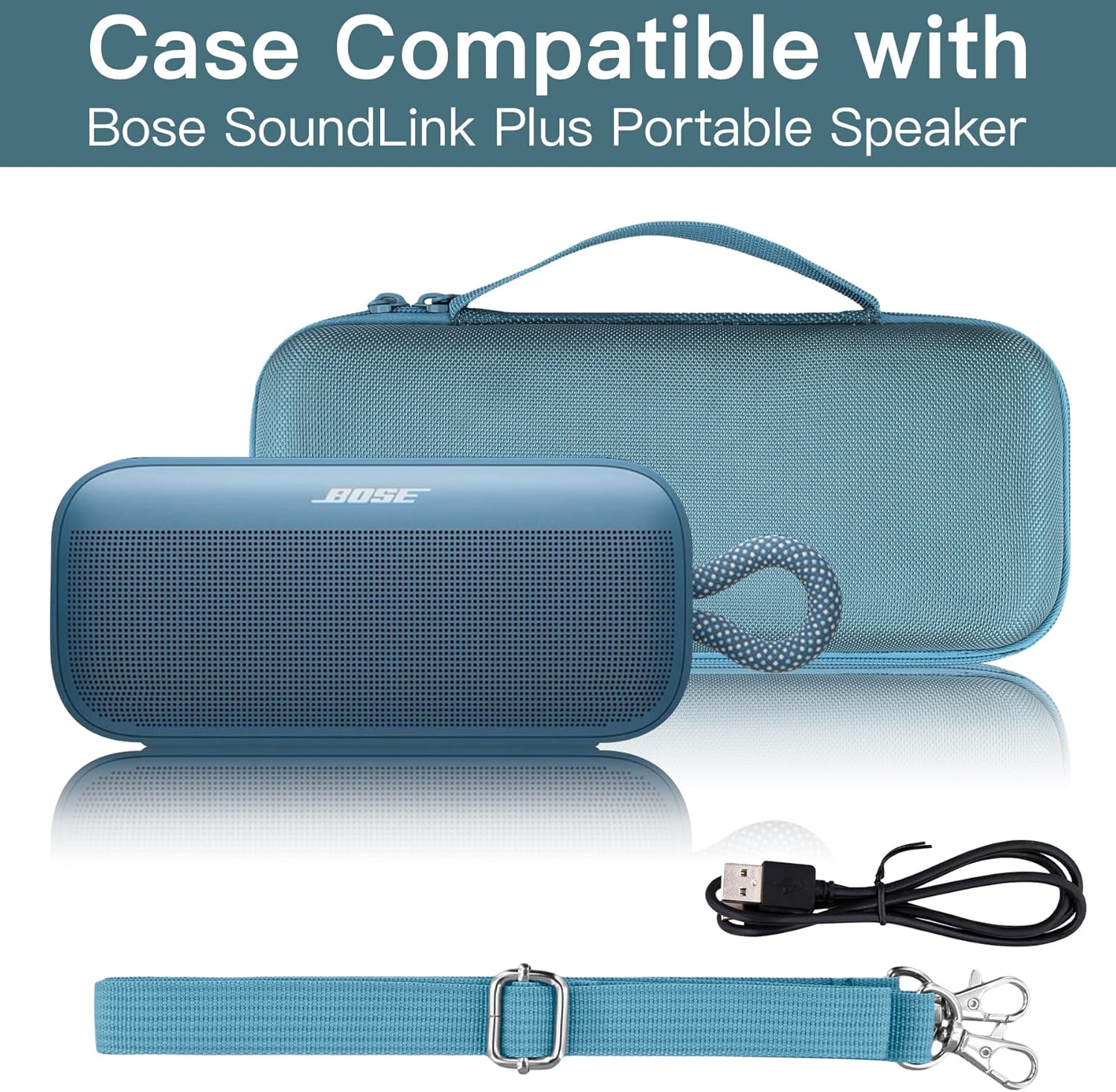 for Bose SoundLink Plus Portable Speaker Hard Protective Case, Portable Travel Case with Shoulder Strap (Blue Dusk Case) - co2CREA - Image 2