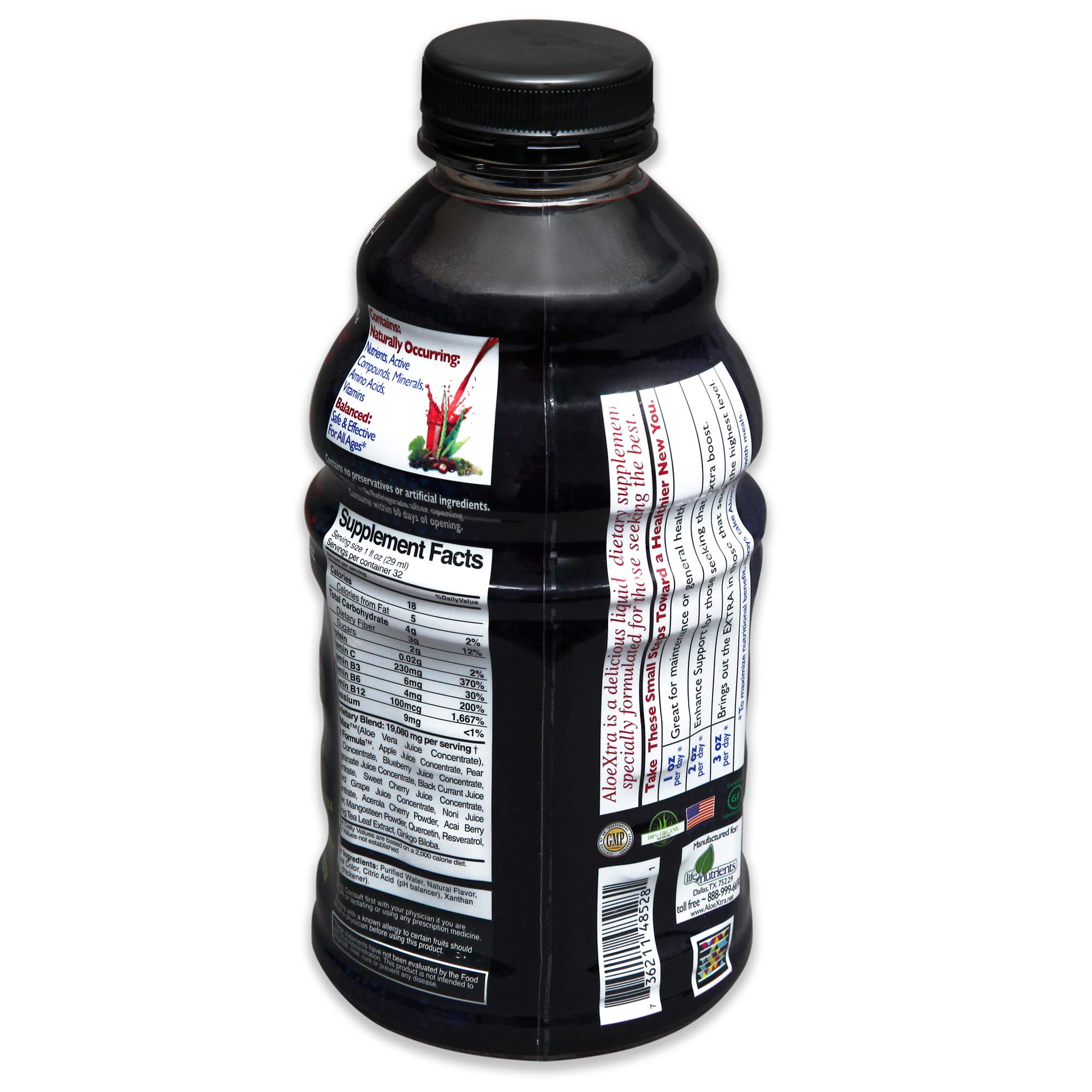 AloeXtra Vegan Super Antioxidant & Energy Liquid Supplement Concentrate