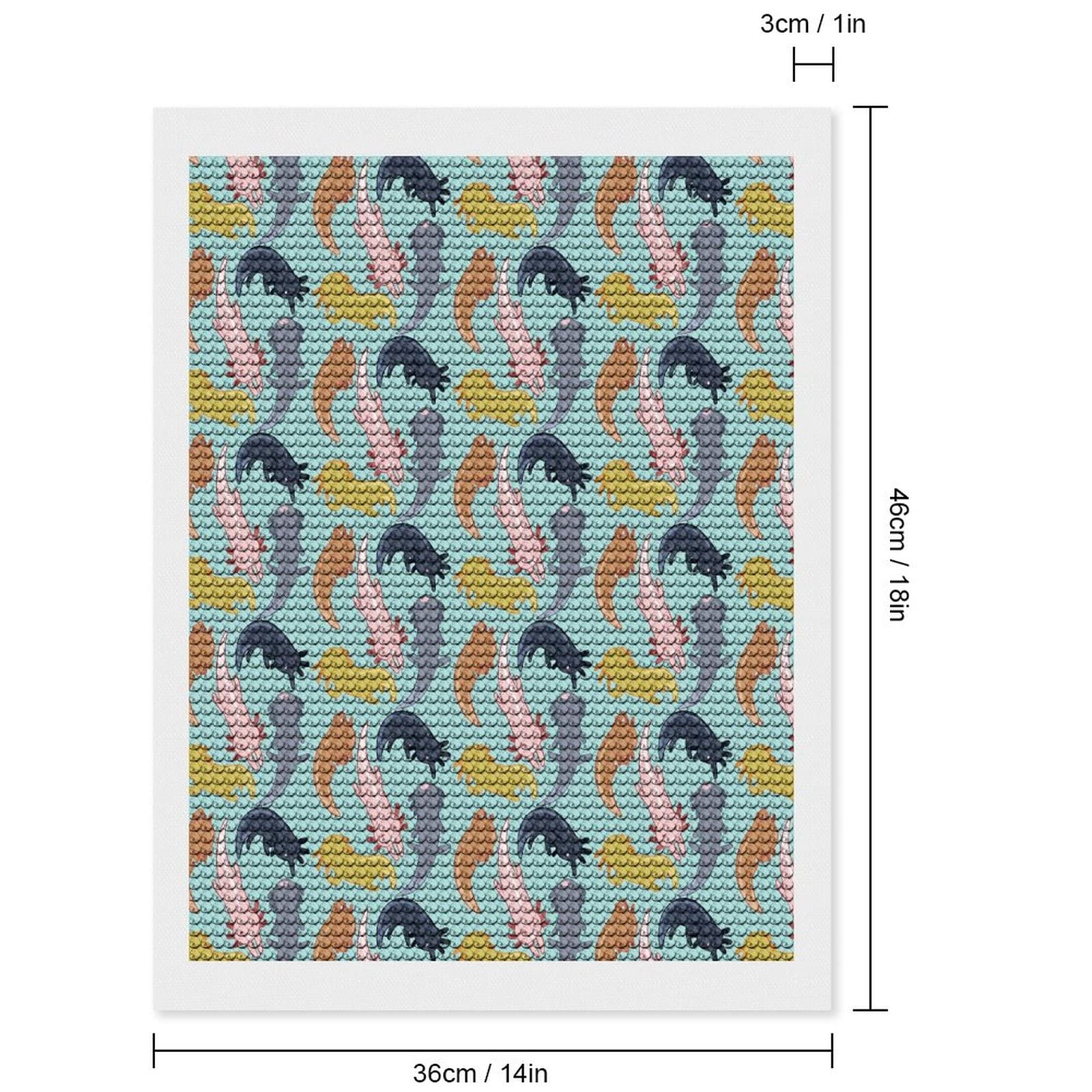 Kit completo per pittura a mosaico Fai da Te in 5D Bambini/Adulti Pesce sott'acqua Strass Tela Ricamo Mosaico Large Diamante Art Painting per la Decorazione della Parete di Casa -Round Drill,24x72inch