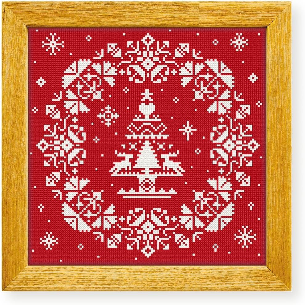 Awesome Pattern Studio Monochrome Christmas Tree DS2015, Diamond Painting Kit, Diamond Art Kits for Adults, Full Drill 5D Diamond Dots Kits. All Items Included.