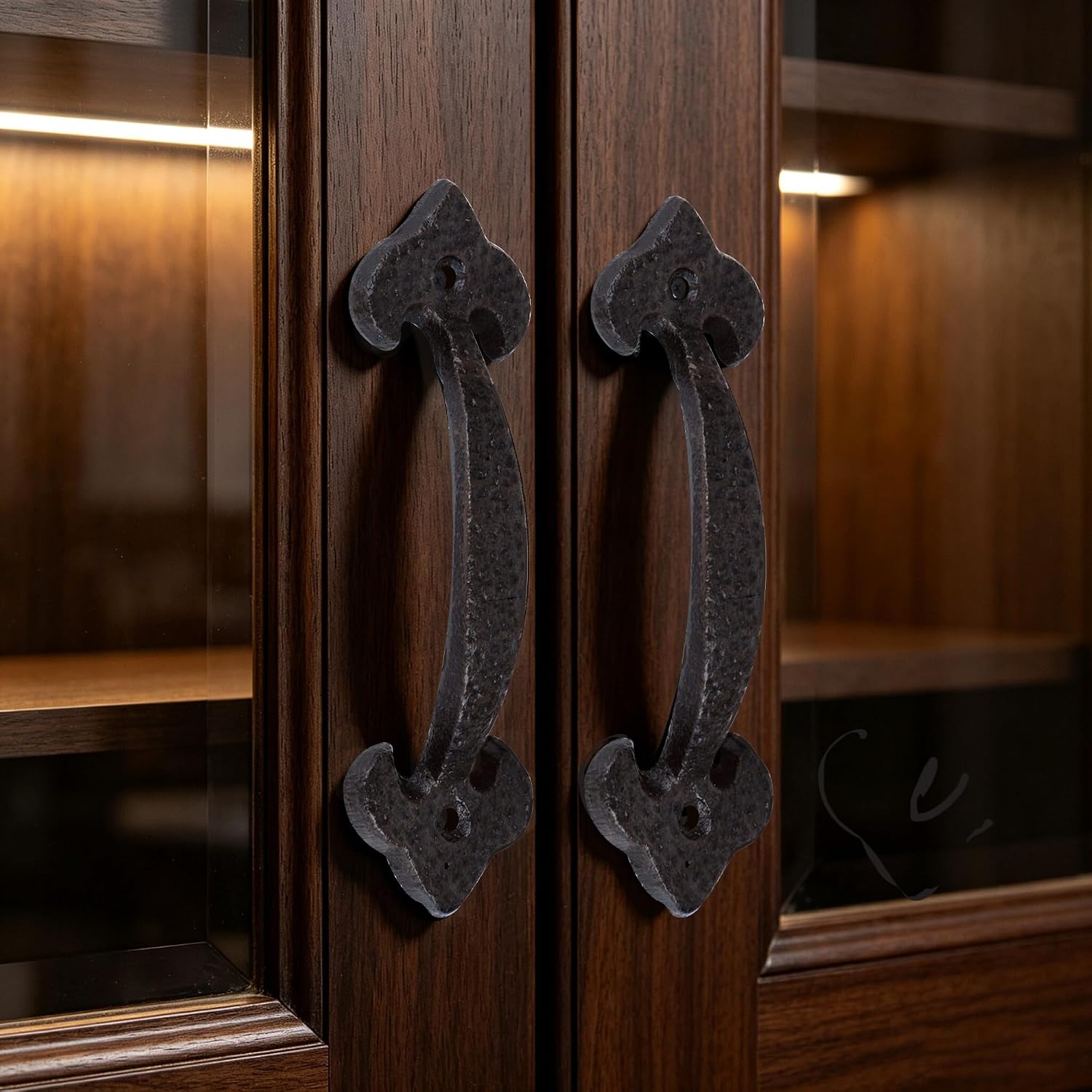 Funly mee Rustic Barn Door Handles Cast Iron Pull Handle
