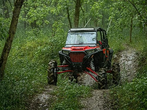 Miniatura 8 de SuperATV (2) Brazos A más bajos de holgura alta para Polaris RZR XP 1000  XP 4 1000 2014+  No ajustable  Rojo  Rótulas de servicio estándar  Tubo de