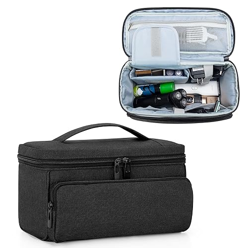 CURMIO Bolsa de peluquería para cortapelos, estuche de viaje para hombre para afeitadora electrónica, recortadora de pelo y herramientas de corte de